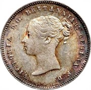 UK 4 Pence Groat 1884 KM# 732 VICTORIA D:G: BRITANNIAR: REGINA F: D: coin obverse UK 4 Pence Groat 1884 KM# 732 VICTORIA D:G: BRITANNIAR: REGINA F: D: coin obverse