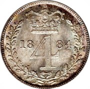 UK 4 Pence Groat 1884 KM# 732 *YE 4 AR* coin reverse UK 4 Pence Groat 1884 KM# 732 *YE 4 AR* coin reverse