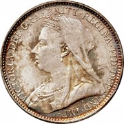 UK 4 Pence Groat 1895 Prooflike KM# 778 VICTORIA ∙ DEI ∙ GRA ∙ BRITT ∙ REGINA ∙ FID ∙ DEF ∙ IND ∙ IMP ∙ coin obverse