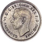 UK 4 Pence Groat 1937 Prooflike KM# 851 GEORGIVS VI D:G:BR:OMN:REX F:D:IND:IMP. HP coin obverse UK 4 Pence Groat 1937 Prooflike KM# 851 GEORGIVS VI D:G:BR:OMN:REX F:D:IND:IMP. HP coin obverse