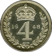 UK 4 Pence Groat 1948 Prooflike KM# 851a *YE 4 AR* coin reverse UK 4 Pence Groat 1948 Prooflike KM# 851a *YE 4 AR* coin reverse