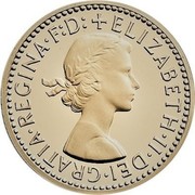 UK 4 Pence Queen Elizabeth II Golden Jubilee 2002 British Royal Mint Proof KM# 902a ELIZABETH∙II∙DEI∙GRATIA∙REGINA∙F:D+ coin obverse