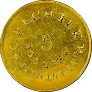USA 5 Dollars (1831-42) KM# 94 Christopher Bechtler (North Carolina) C. BECHTLER. AT RUTHFER. 5 DOLLARS coin obverse USA 5 Dollars (1831-42) KM# 94 Christopher Bechtler (North Carolina) C. BECHTLER. AT RUTHFER. 5 DOLLARS coin obverse