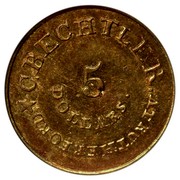 USA 5 Dollars 18XX KM# 78.2 Christopher Bechtler (Georgia) C. BECHTLER. AT RUTHERFORD 5 DOLLARS coin obverse USA 5 Dollars 18XX KM# 78.2 Christopher Bechtler (Georgia) C. BECHTLER. AT RUTHERFORD 5 DOLLARS coin obverse