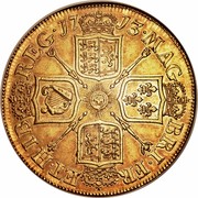 UK 5 Guineas Anne 1713 KM# 535 MAG BR ∙ FRA ET ∙ HIB REG ∙ coin reverse UK 5 Guineas Anne 1713 KM# 535 MAG BR ∙ FRA ET ∙ HIB REG ∙ coin reverse