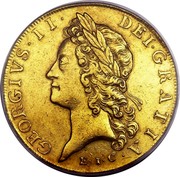 UK 5 Guineas George II (5 Guineas) 1729 KM# 571.2 GEORGIVS ∙ II ∙ DEI ∙ GRATIA coin obverse UK 5 Guineas George II (5 Guineas) 1729 KM# 571.2 GEORGIVS ∙ II ∙ DEI ∙ GRATIA coin obverse