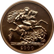UK 5 Pounds Elizabeth II 2000 Proof KM# 1003 2000 B.P. coin reverse UK 5 Pounds Elizabeth II 2000 Proof KM# 1003 2000 B.P. coin reverse