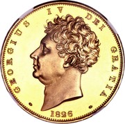 UK 5 Pounds George IV 1826 Proof. Includes lettered edge patterns KM#Pn96 KM# 702 GEORGIUS IV DEI GRATIA coin obverse UK 5 Pounds George IV 1826 Proof. Includes lettered edge patterns KM#Pn96 KM# 702 GEORGIUS IV DEI GRATIA coin obverse