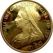UK 5 Pounds Victoria 1893 Proof KM# 787 VICTORIA. DEI. GRA. BRITT. REGINA. FID. DEF. IND. IMP. coin obverse