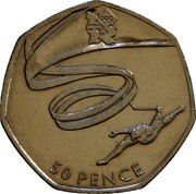 UK 50 Pence 2012 London Olympics - Gymnastics 2011 British Royal Mint KM# 1170 50 PENCE coin reverse UK 50 Pence 2012 London Olympics - Gymnastics 2011 British Royal Mint KM# 1170 50 PENCE coin reverse