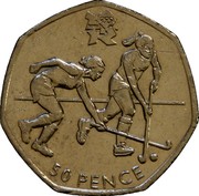 UK 50 Pence 2012 London Olympics - Hockey 2011 British Royal Mint KM# 1171 50 PENCE coin reverse UK 50 Pence 2012 London Olympics - Hockey 2011 British Royal Mint KM# 1171 50 PENCE coin reverse