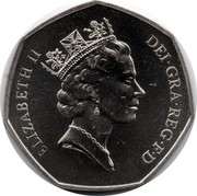 UK 50 Pence European Community 1992 KM# 963 ELIZABETH II DEI∙GRA∙REG∙F∙D RDM coin obverse