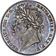 UK 6 Pence George IIII 1824 KM# 691 GEORGIUS IIII D:G: BRITANNIAR: REX F:D: B P coin obverse UK 6 Pence George IIII 1824 KM# 691 GEORGIUS IIII D:G: BRITANNIAR: REX F:D: B P coin obverse