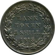 UK Bank Token 3 Shill. George III 1813 KM# Tn5 BANK TOKEN 3 SHILL. YEAR coin reverse UK Bank Token 3 Shill. George III 1813 KM# Tn5 BANK TOKEN 3 SHILL. YEAR coin reverse