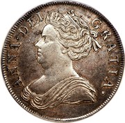 UK Crown Anne 1713 KM# 536 ANNA ∙ DEI - GRATIA ∙ coin obverse
