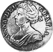 UK Crown Anne plumes in angles 1705 KM# 519.2 ANNA ∙ DEI ∙ - GRATIA ∙ coin obverse