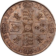 UK Crown Anne Plumes in angles 1707 KM# 526.3 MAG∙ BRI∙FR∙ ET∙HIB∙ REG ∙17 07∙ coin reverse UK Crown Anne Plumes in angles 1707 KM# 526.3 MAG∙ BRI∙FR∙ ET∙HIB∙ REG ∙17 07∙ coin reverse