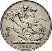 UK Crown Edward VII 1902 Matte Proof KM# 803 1902 B.P. coin reverse UK Crown Edward VII 1902 Matte Proof KM# 803 1902 B.P. coin reverse