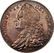 UK Crown George II LIMA 1746 KM# 585.3 GEORGIVS ∙ II ∙ - DEI ∙ GRATIA ∙ coin obverse UK Crown George II LIMA 1746 KM# 585.3 GEORGIVS ∙ II ∙ - DEI ∙ GRATIA ∙ coin obverse