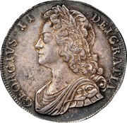 UK Crown George II Roses 1741 KM# 575.2 GEORGIVS ∙ II ∙ - DEI ∙ GRATIA ∙ coin obverse UK Crown George II Roses 1741 KM# 575.2 GEORGIVS ∙ II ∙ - DEI ∙ GRATIA ∙ coin obverse