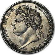 UK Crown George IIII 1821 Proof KM# 680.1 GEORGIUS IIII D:G: BRITANNIAR: REX F:D: coin obverse UK Crown George IIII 1821 Proof KM# 680.1 GEORGIUS IIII D:G: BRITANNIAR: REX F:D: coin obverse