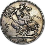 UK Crown George IIII 1821 Proof KM# 680.1 B. P. coin reverse UK Crown George IIII 1821 Proof KM# 680.1 B. P. coin reverse