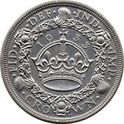 UK Crown George V 1933 KM# 836 ∙FID∙ ∙DEF∙ ∙IND∙ ∙IMP∙ *YEAR* ∙CROWN∙ coin reverse UK Crown George V 1933 KM# 836 ∙FID∙ ∙DEF∙ ∙IND∙ ∙IMP∙ *YEAR* ∙CROWN∙ coin reverse
