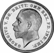 UK Crown George V Silver Jubilee 1935 Raised edge lettering KM# 842a GEORGIVS V. DG. BRITT: OMN: REX. FD. IND:I MP: BM coin obverse UK Crown George V Silver Jubilee 1935 Raised edge lettering KM# 842a GEORGIVS V. DG. BRITT: OMN: REX. FD. IND:I MP: BM coin obverse