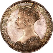 UK Crown Victoria 1847 Proof. Plain edge KM# 744 VICTORIA DEI GRATIA BRITANNIAR. REG: F:D. coin obverse UK Crown Victoria 1847 Proof. Plain edge KM# 744 VICTORIA DEI GRATIA BRITANNIAR. REG: F:D. coin obverse