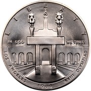 USA Dollar 1984 Los Angeles Olympics - Stadium statues 1984 P KM# 210 LIBERTY IN GOD WE TRUST LOS ANGELES XXIII OLYMPIAD coin obverse USA Dollar 1984 Los Angeles Olympics - Stadium statues 1984 P KM# 210 LIBERTY IN GOD WE TRUST LOS ANGELES XXIII OLYMPIAD coin obverse