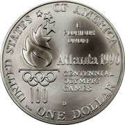 USA Dollar 1996 Atlanta Paralympics - high jump 1996 D KM# A272 UNITED STATES OF AMERICA 100 ATLANTA CENTENNIAL OLYMPIC GAMES ONE DOLLAR E PLURIBUS UNUM coin reverse USA Dollar 1996 Atlanta Paralympics - high jump 1996 D KM# A272 UNITED STATES OF AMERICA 100 ATLANTA CENTENNIAL OLYMPIC GAMES ONE DOLLAR E PLURIBUS UNUM coin reverse