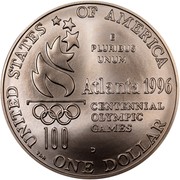 USA Dollar 1996 Atlanta Paralympics - rowing 1996 D KM# 272 UNITED STATES OF AMERICA ONE DOLLAR 100 ATLANTA CENTENNIAL OLYMPIC GAMES coin reverse USA Dollar 1996 Atlanta Paralympics - rowing 1996 D KM# 272 UNITED STATES OF AMERICA ONE DOLLAR 100 ATLANTA CENTENNIAL OLYMPIC GAMES coin reverse