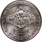 USA Dollar Constitution Bicentennial 1987 P KM# 220 UNITED STATES OF AMERICA DOLLAR 1 E PLURIBUS UNUM coin reverse USA Dollar Constitution Bicentennial 1987 P KM# 220 UNITED STATES OF AMERICA DOLLAR 1 E PLURIBUS UNUM coin reverse