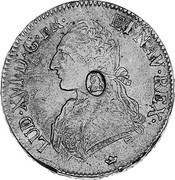 UK Dollar Countermarked 1774-1792 CM Date: ND(1797) KM# 628 LUD∙XVI∙D∙G∙FR∙ ET NAV∙REX coin obverse