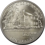 USA Dollar Eisenhower Centennial 1990 W KM# 227 UNITED STATES OF AMERICA EISENHOWER HOME E PLURIBUS UNUM ONE DOLLAR coin reverse USA Dollar Eisenhower Centennial 1990 W KM# 227 UNITED STATES OF AMERICA EISENHOWER HOME E PLURIBUS UNUM ONE DOLLAR coin reverse