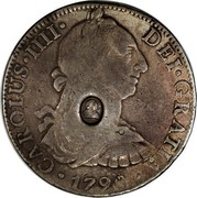 UK Dollar George III 1789-1790 CM Date: ND(1797) KM# 633 CAROLUS∙IIII∙ DEI∙GRATIA∙*YEAR*∙ coin obverse UK Dollar George III 1789-1790 CM Date: ND(1797) KM# 633 CAROLUS∙IIII∙ DEI∙GRATIA∙*YEAR*∙ coin obverse
