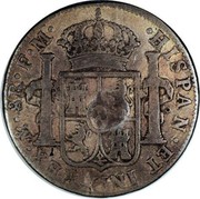 UK Dollar George III 1789-1790 CM Date: ND(1797) KM# 633 ∙HISPAN∙ET IND∙REX∙ MO ∙ 8R ∙F∙M∙ PLUS VLTRA coin reverse UK Dollar George III 1789-1790 CM Date: ND(1797) KM# 633 ∙HISPAN∙ET IND∙REX∙ MO ∙ 8R ∙F∙M∙ PLUS VLTRA coin reverse