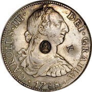UK Dollar George III 1790 CM Date: ND(1797) KM# 641 CAROLUS∙III∙ DEI∙GRATIA ∙1788∙ K coin obverse UK Dollar George III 1790 CM Date: ND(1797) KM# 641 CAROLUS∙III∙ DEI∙GRATIA ∙1788∙ K coin obverse