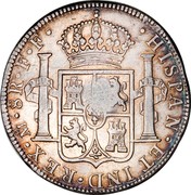 UK Dollar George III Countermarked ND Host Date: 1772-89 KM# 655 HISPAN∙ET IND∙REX∙ MO ∙ 8R ∙F∙F∙ coin reverse UK Dollar George III Countermarked ND Host Date: 1772-89 KM# 655 HISPAN∙ET IND∙REX∙ MO ∙ 8R ∙F∙F∙ coin reverse