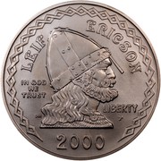 USA Dollar Leif Erikson 2000 Iceland KM# 313 LIEF ERICSON IN GOD WE TRUST LIBERTY coin obverse USA Dollar Leif Erikson 2000 Iceland KM# 313 LIEF ERICSON IN GOD WE TRUST LIBERTY coin obverse