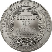 USA Dollar National Community Service 1996 S KM# 275 ∙ UNITED STATES OF AMERICA ∙ ONE DOLLAR ∙ SERVICE FOR AMERICA E PLURIBUS UNUM coin reverse USA Dollar National Community Service 1996 S KM# 275 ∙ UNITED STATES OF AMERICA ∙ ONE DOLLAR ∙ SERVICE FOR AMERICA E PLURIBUS UNUM coin reverse