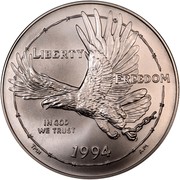 USA Dollar National Prisoner of War Museum 1994 W KM# 251 LIBERTY FREEDOM IN GOD WE TRUST coin obverse USA Dollar National Prisoner of War Museum 1994 W KM# 251 LIBERTY FREEDOM IN GOD WE TRUST coin obverse