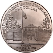 USA Dollar National Prisoner of War Museum 1994 W KM# 251 E PLURIBUS UNUM UNITED STATES OF AMERICA ONE DOLLAR NATIONAL PRISONER OF WAR MUSEUM coin reverse USA Dollar National Prisoner of War Museum 1994 W KM# 251 E PLURIBUS UNUM UNITED STATES OF AMERICA ONE DOLLAR NATIONAL PRISONER OF WAR MUSEUM coin reverse