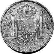 UK Dollar George III ND (1804) Host Date: 1791-1804 KM# 656 HISPAN ET IND REX M R F M coin reverse UK Dollar George III ND (1804) Host Date: 1791-1804 KM# 656 HISPAN ET IND REX M R F M coin reverse