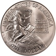 USA Dollar Smithsonian Institution 150th Anniversary 1996 D KM# 276 UNITED STATES OF AMERICA ONE DOLLAR FOR THE INCREASE AND DIFFUSION OF KNOWLEDGE E PLURIBUS UNUM coin reverse USA Dollar Smithsonian Institution 150th Anniversary 1996 D KM# 276 UNITED STATES OF AMERICA ONE DOLLAR FOR THE INCREASE AND DIFFUSION OF KNOWLEDGE E PLURIBUS UNUM coin reverse