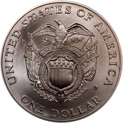 USA Dollar U.S. Capitol bicentennial 1994 D KM# 253 UNITED STATES OF AMERICA ONE DOLLAR E PLURIBUS UNUM coin reverse USA Dollar U.S. Capitol bicentennial 1994 D KM# 253 UNITED STATES OF AMERICA ONE DOLLAR E PLURIBUS UNUM coin reverse