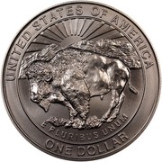 USA Dollar Yellowstone 1999 P KM# 299 UNITED STATES OF AMERICA ONE DOLLAR E PLURIBUS UNUM coin reverse