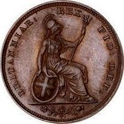 UK Farthing 1826 Proof KM# 697a Pre-Decimal coinage BRITANNIAR. REX: FID: DEF: coin reverse UK Farthing 1826 Proof KM# 697a Pre-Decimal coinage BRITANNIAR. REX: FID: DEF: coin reverse