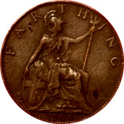 UK Farthing Edward VII 1904 KM# 792 FARTHING *YEAR* coin reverse UK Farthing Edward VII 1904 KM# 792 FARTHING *YEAR* coin reverse