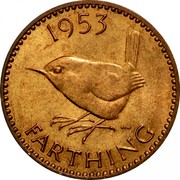 UK Farthing Elizabeth II 1953 Matte Proof KM# 881 1953 FARTHING HWP coin reverse UK Farthing Elizabeth II 1953 Matte Proof KM# 881 1953 FARTHING HWP coin reverse